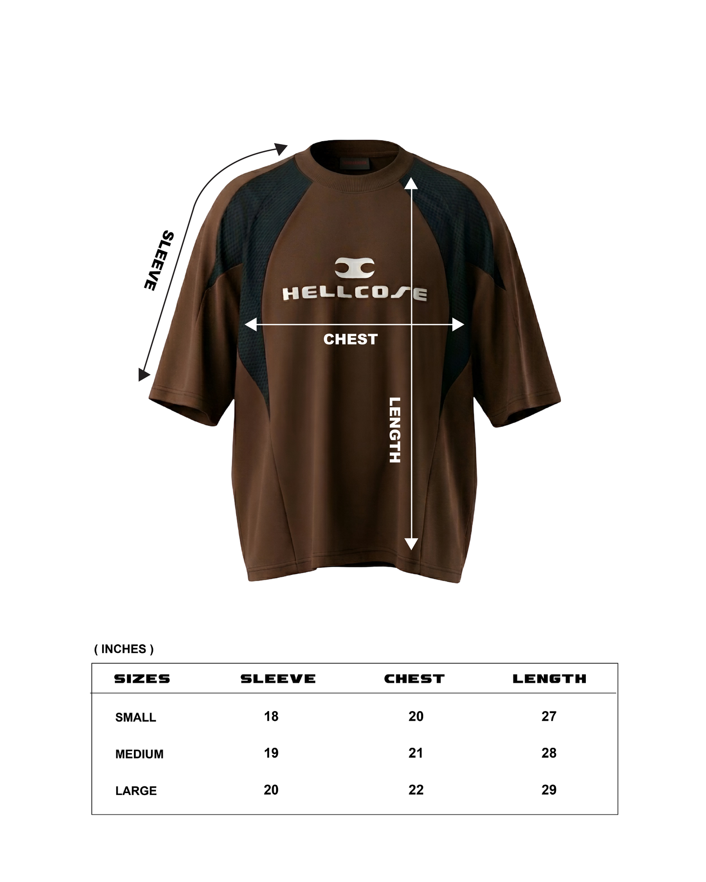 Axis Mesh Oversized Tshirt Coffee Brown