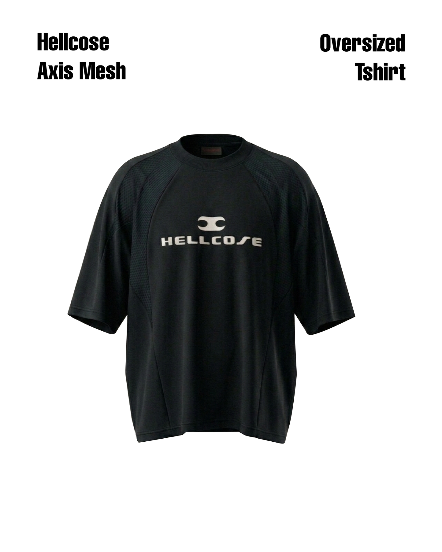 Axis Mesh Oversized Tshirt Black