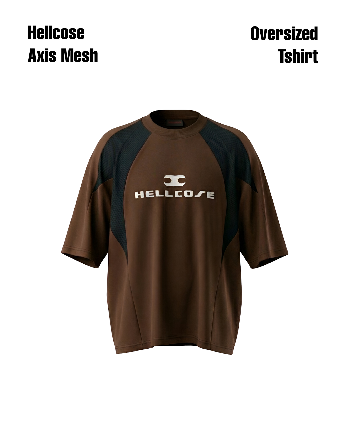 Axis Mesh Oversized Tshirt Coffee Brown