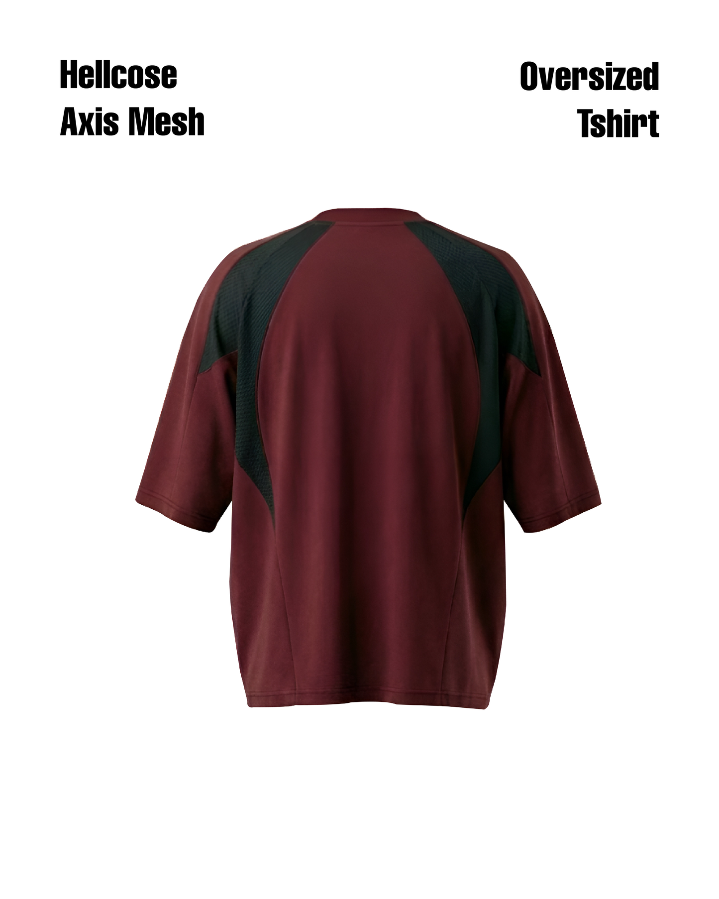 Axis Mesh Oversized Tshirt Maroon