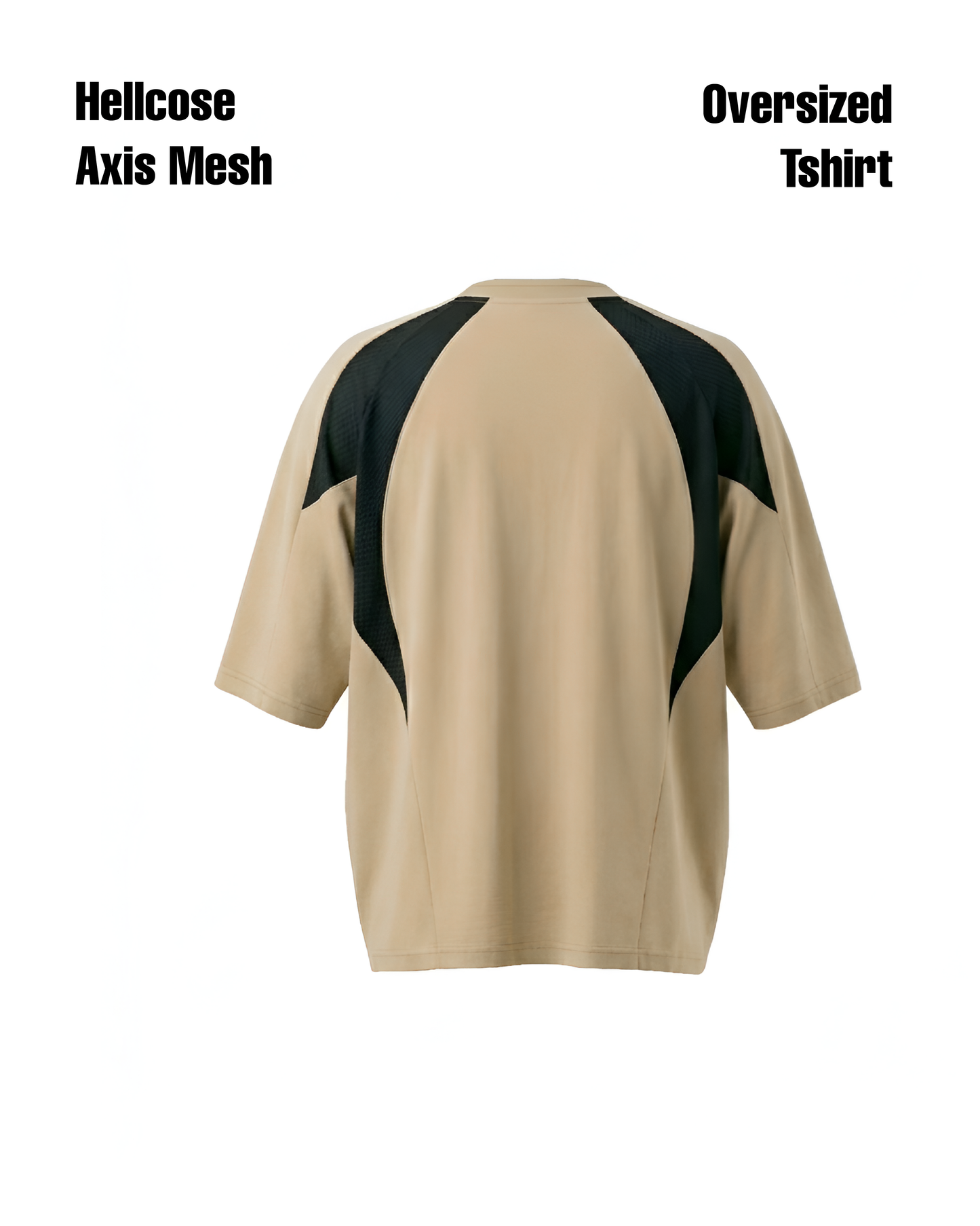Axis Mesh Oversized Tshirt Beige