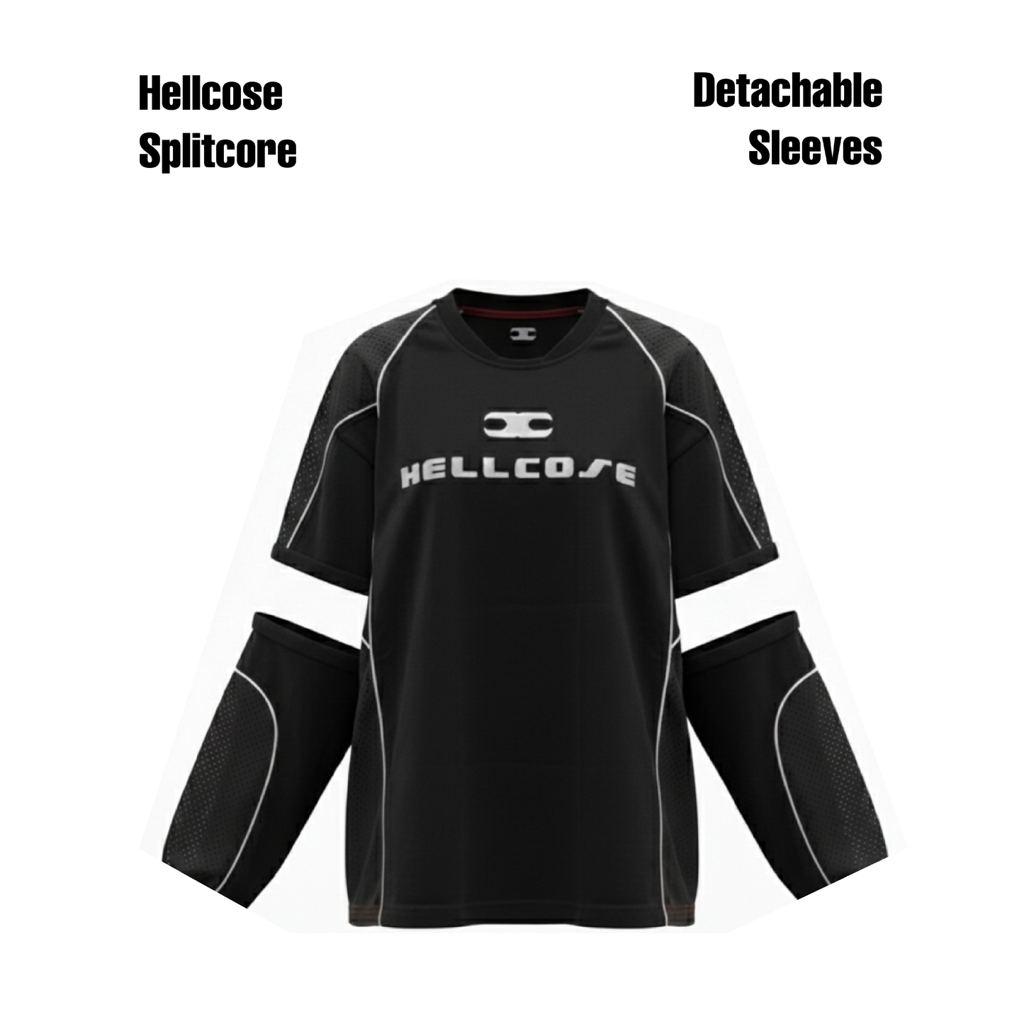 Splitcore Detachable Sleeve Tshirt Black
