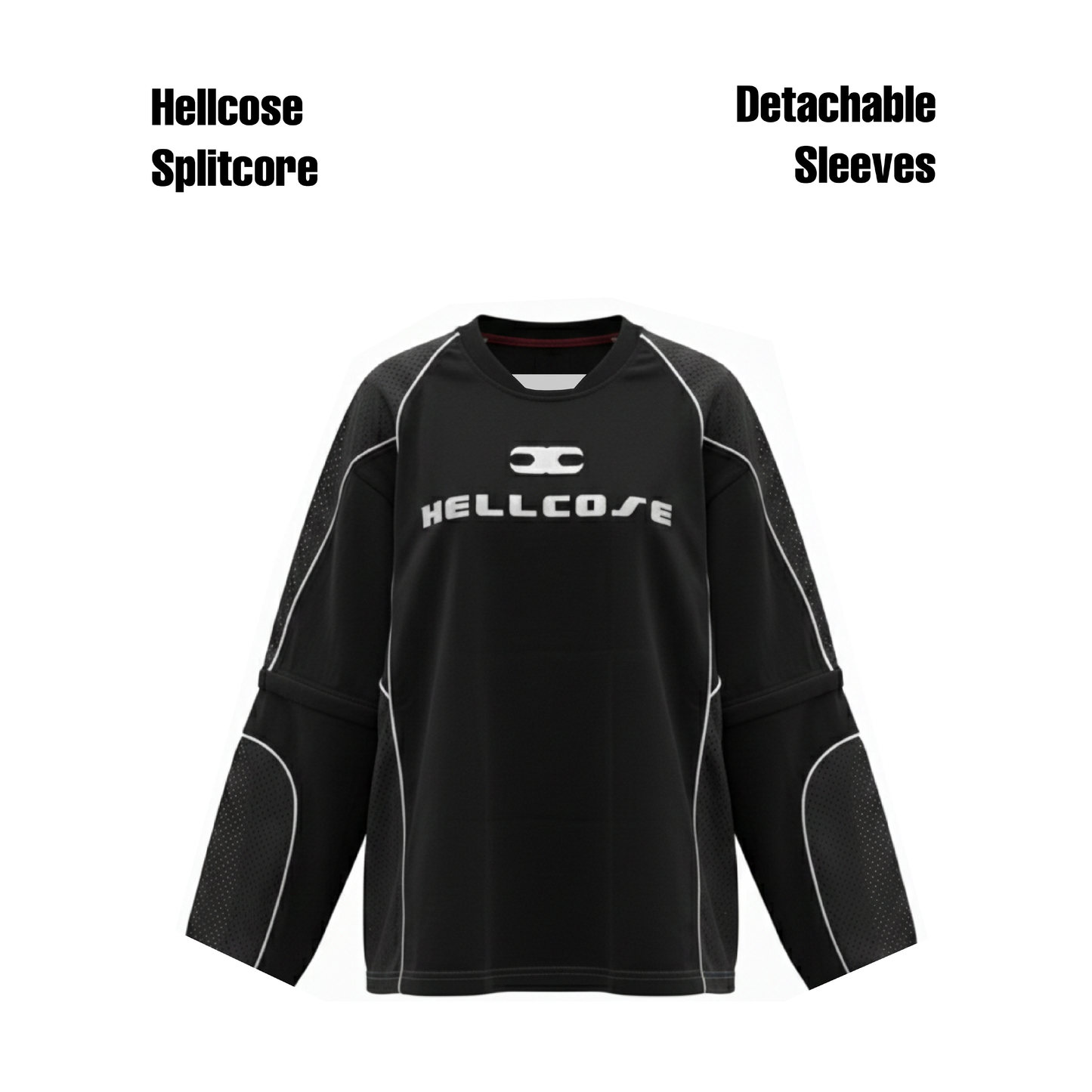 Splitcore Detachable Sleeve Tshirt Black